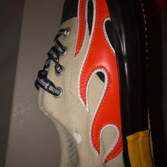 PALM ANGELS DISTRESSED FLAME TRAINERS SZ 40 (7)!! - Picture 9 of 9